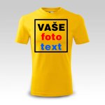 Žluté tričko s vlastním potiskem
