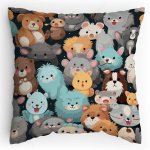 Dětský Polštářek s potiskem Hromada zvířátek