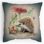 Dětský Polštářek s potiskem Ježek na houbách Vodovky Splitcolored