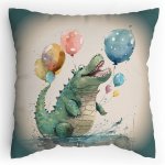 Dětský Polštářek s potiskem Krokodýl a balónky Vodovky Splitcolored