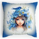 Dětský polštářek s potiskem Lesní princezna Modřenka