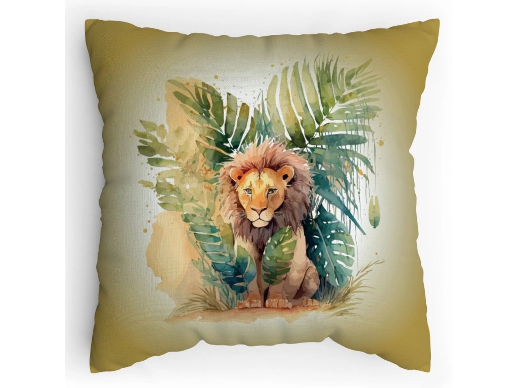 Dětský Polštářek s potiskem Lev v zátiší vodovky