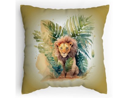 Dětský Polštářek s potiskem Lev v zátiší vodovky