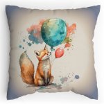 Dětský Polštářek s potiskem Liška a balónky Vodovky Splitcolored