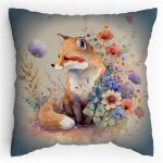 Dětský Polštářek s potiskem Liška a vlčí mák Vodovky Splitcolored