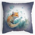 Dětský Polštářek s potiskem Liška v bublinách Vodovky Splitcolored