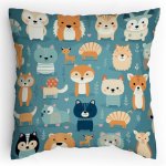 Dětský Polštářek s potiskem Stěna zvířátek