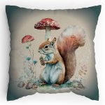 Dětský Polštářek s potiskem Veverka na houbách Vodovky Splitcolored