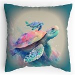 Dětský Polštářek s potiskem Želvy ve vlnách Vodovky Splitcolored