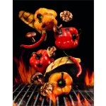 Kuchyňská utěrka s potiskem Grilovaná zelenina