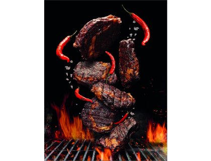 Kuchyňská utěrka s potiskem Ohnivý Steak