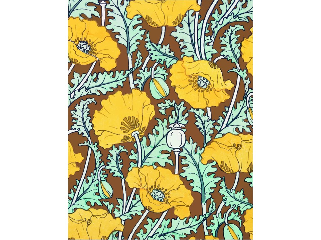 Kuchyňská utěrka s potiskem Vintage Mák