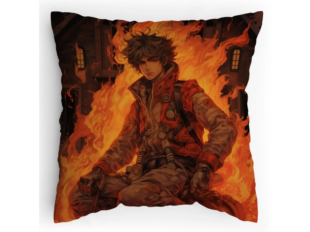 Polstářek s potiskem  Anime hasič