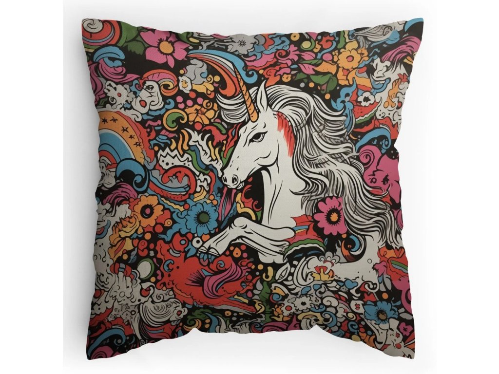 Polstářek s potiskem  Pastelový jednorožec