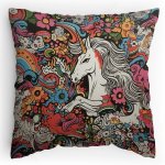 Polstářek s potiskem  Pastelový jednorožec