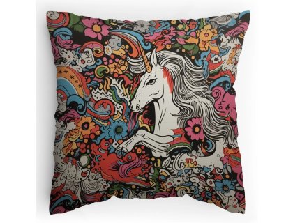 Polstářek s potiskem  Pastelový jednorožec