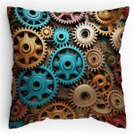 Polstářek s potiskem Barevná ozubená kola