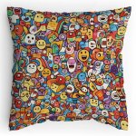 Polstářek s potiskem Hromada smajlíků 2