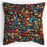 Polstářek s potiskem Hromada smajlíků 3