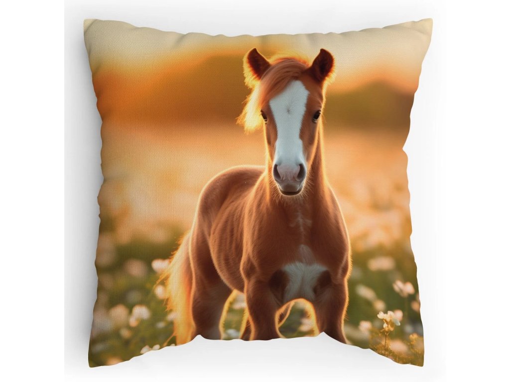 Polstářek s potiskem Hříbě v polích