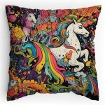 Polstářek s potiskem Jednorožec v barvách