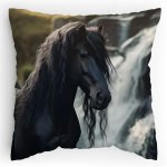 Polstářek s potiskem Kůň a vodopád