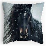 Polstářek s potiskem Kůň a vánice