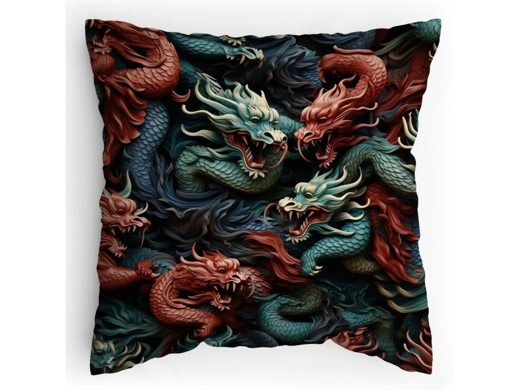 Polstářek s potiskem Mystičtí draci