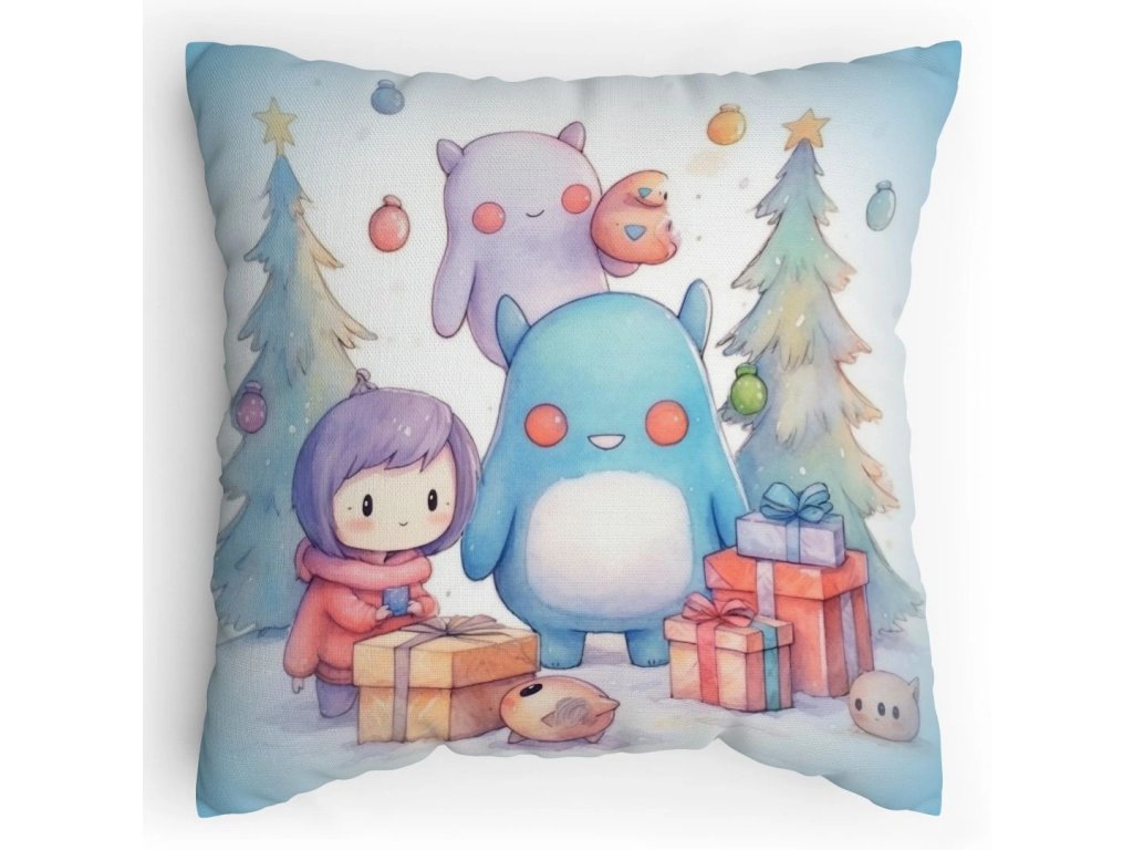 Polštářek s potiskem Anime vánoce