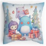 Polštářek s potiskem Anime vánoce
