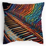 Polštářek s potiskem Barevná jak piano