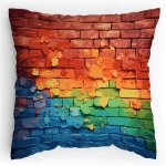 Polštářek s potiskem Cihlová duha