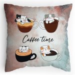 Polštářek s potiskem Coffee time