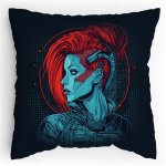 Polštářek s potiskem Cyberpunk holka