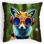 Polštářek s potiskem Cyberpunk Liška