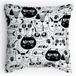 Polštářek s potiskem Černobílé meow