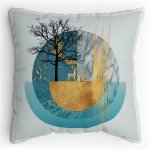 Polštářek s potiskem Deer Art Deco