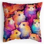 Polštářek s potiskem Duhový křečci