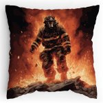 Polštářek s potiskem Hasič v plamenech MC styl