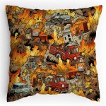 Polštářek s potiskem Hasičský chaos