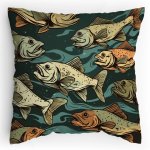 Polštářek s potiskem Hubaté ryby