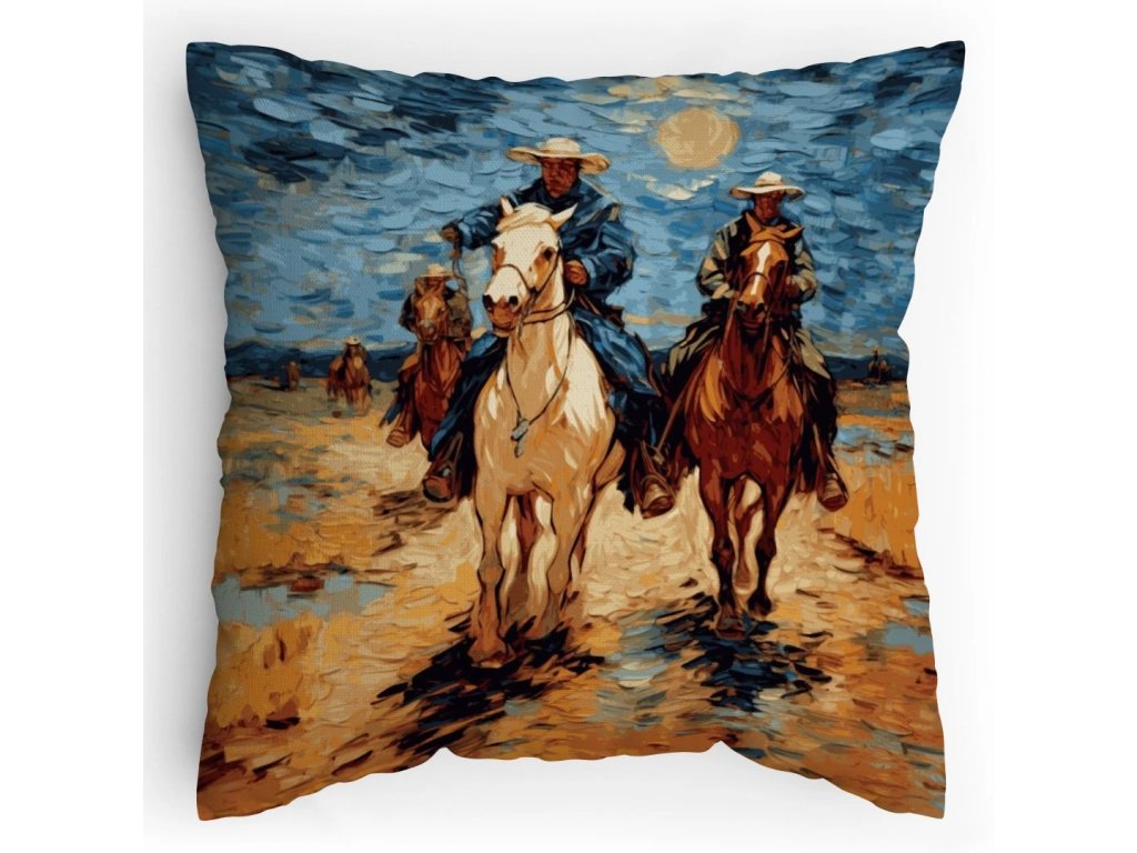 Polštářek s potiskem Jezdci ala Ortega