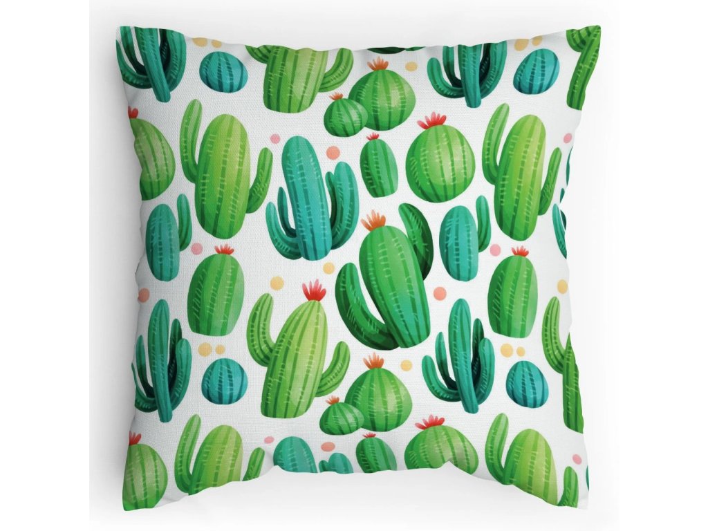 Polštářek s potiskem Kaktusové pole