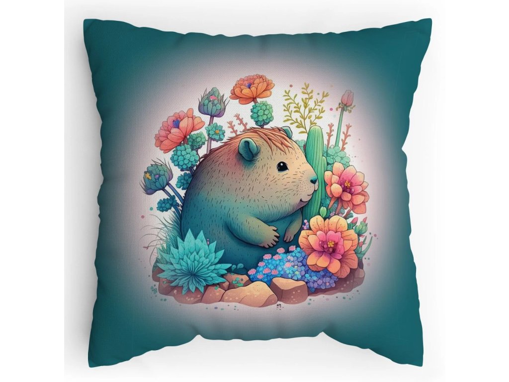 Polštářek s potiskem Kapybara  Provence