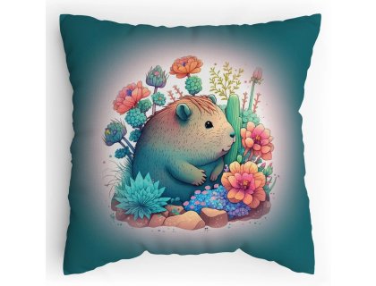 Polštářek s potiskem Kapybara  Provence