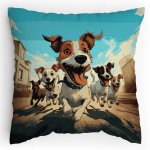 Polštářek s potiskem Kdo pusti smečku ven