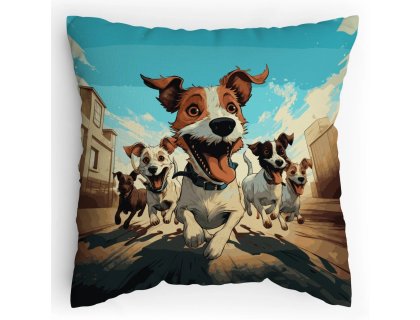 Polštářek s potiskem Kdo pusti smečku ven