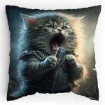 Polštářek s potiskem Kočičí Metal