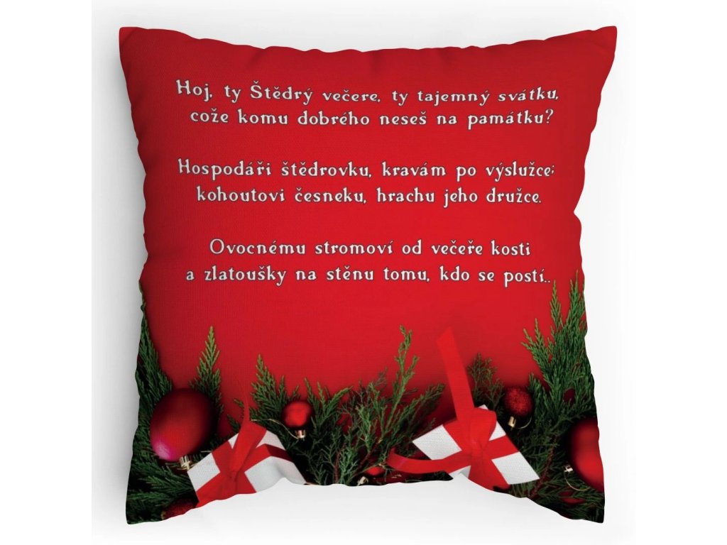 Polštářek s potiskem Koleda Štědrý večer