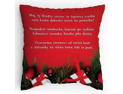 Polštářek s potiskem Koleda Štědrý večer